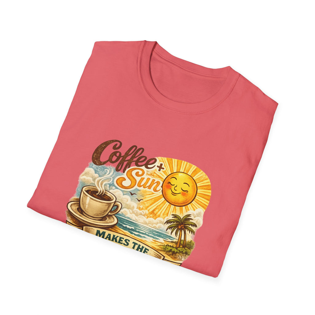 Coffee + Sun Makes the Heart Shine T-Shirt | Tropical Coffee Graphic Tee
