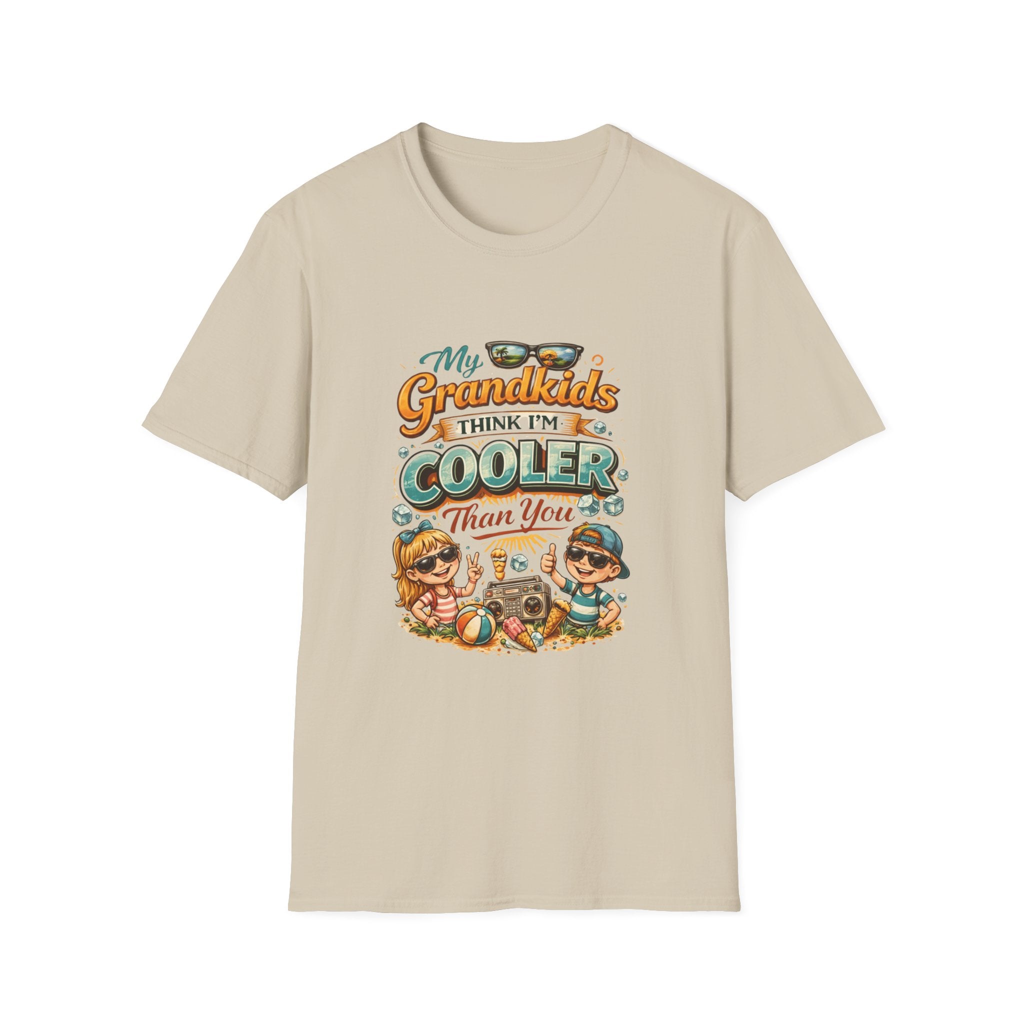 My Grandkids Think I'm Cooler Than You T-Shirt | Grandpa Retro Summer Design