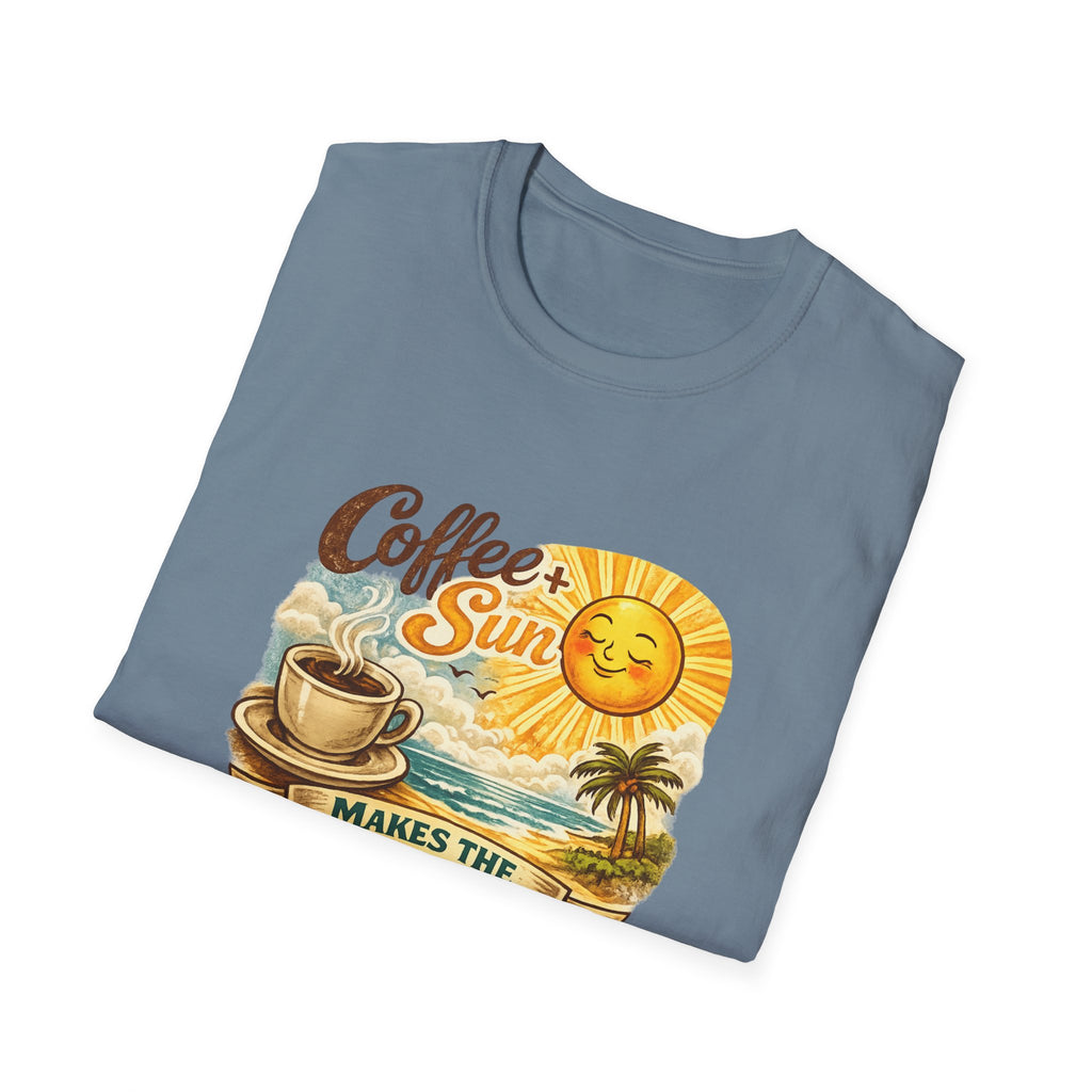 Coffee + Sun Makes the Heart Shine T-Shirt | Tropical Coffee Graphic Tee