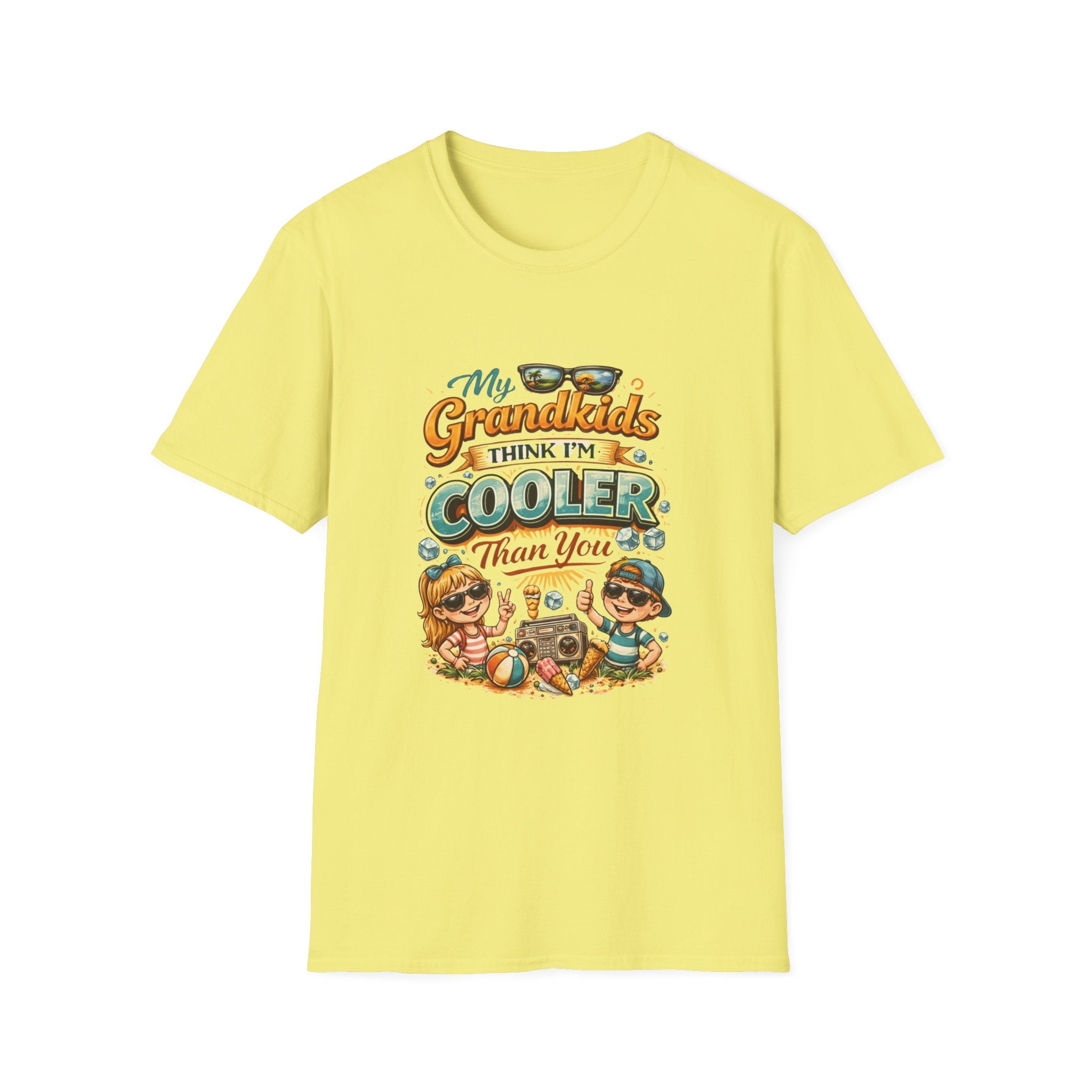 My Grandkids Think I'm Cooler Than You T-Shirt | Grandpa Retro Summer Design