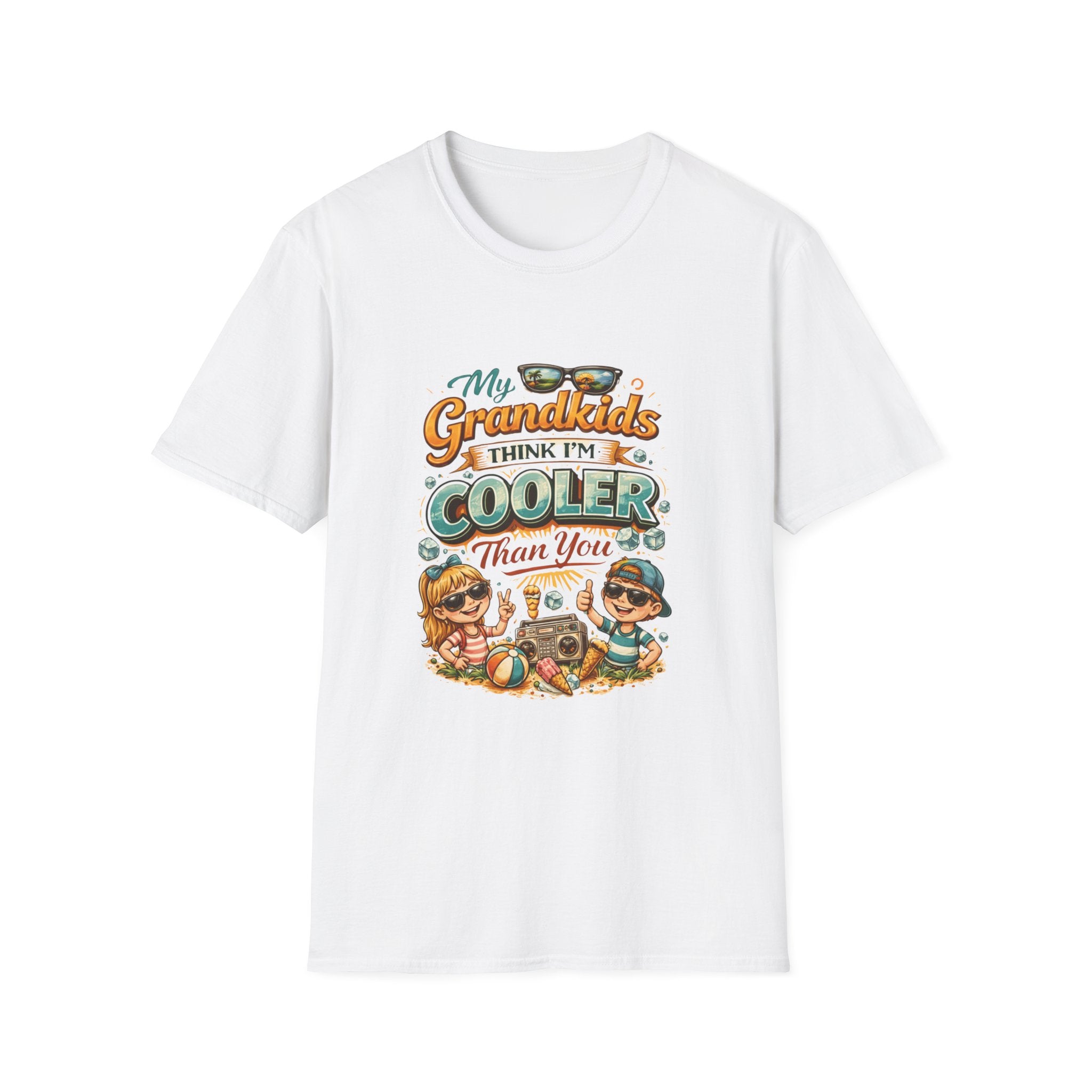 My Grandkids Think I'm Cooler Than You T-Shirt | Grandpa Retro Summer Design
