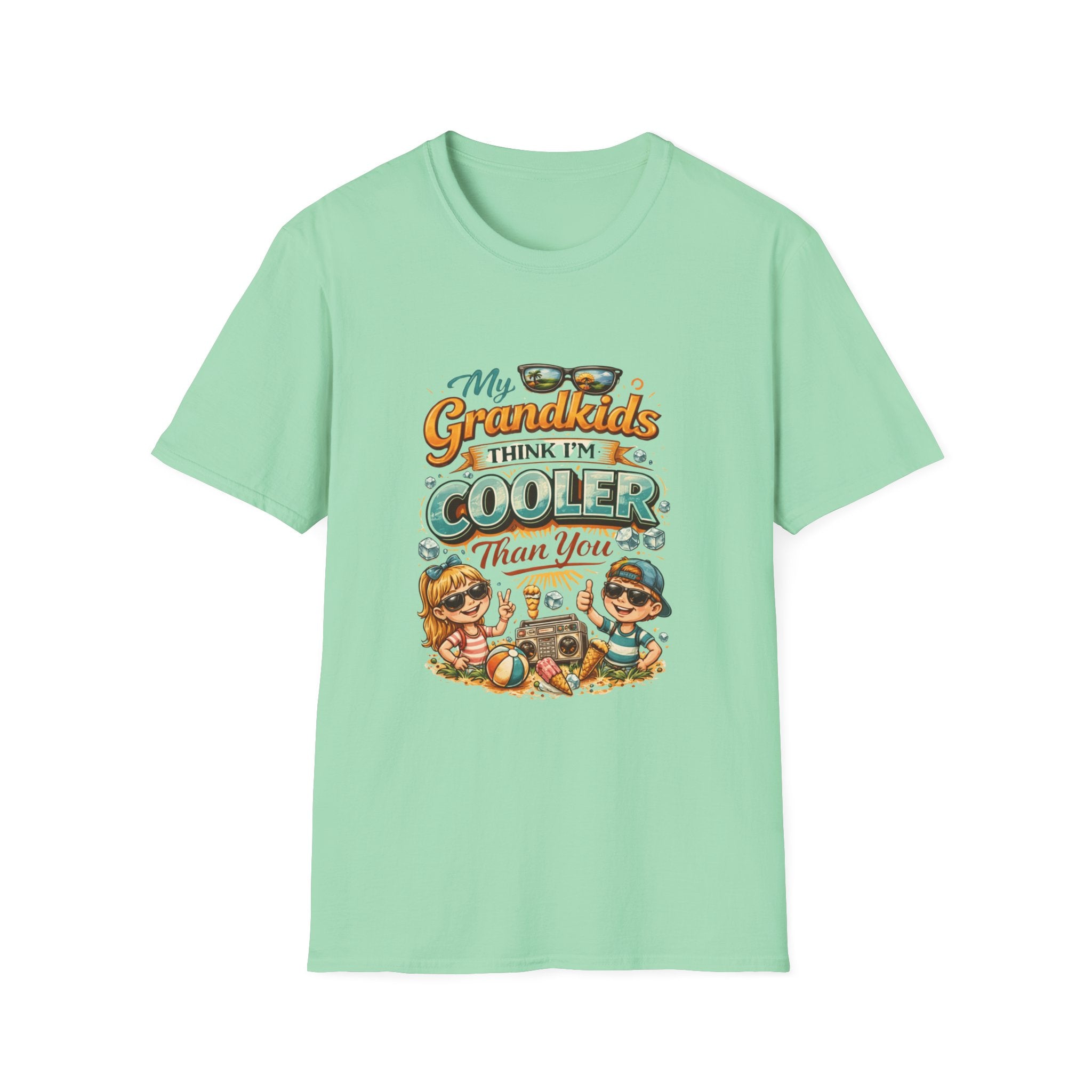 My Grandkids Think I'm Cooler Than You T-Shirt | Grandpa Retro Summer Design